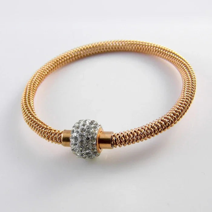 Fashion High Quality Charm Chic Valentine Gift Jewelry Stainless Steel Gold Women Distort Bracelets & Bangles LUXLIFE BRANDS