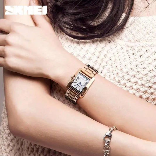 2020 SKMEI New Luxury Women Watches Fashion Rose Gold Ladies Wristwatches  Stainless Steel Waterproof Quartz Watch Montre Femme