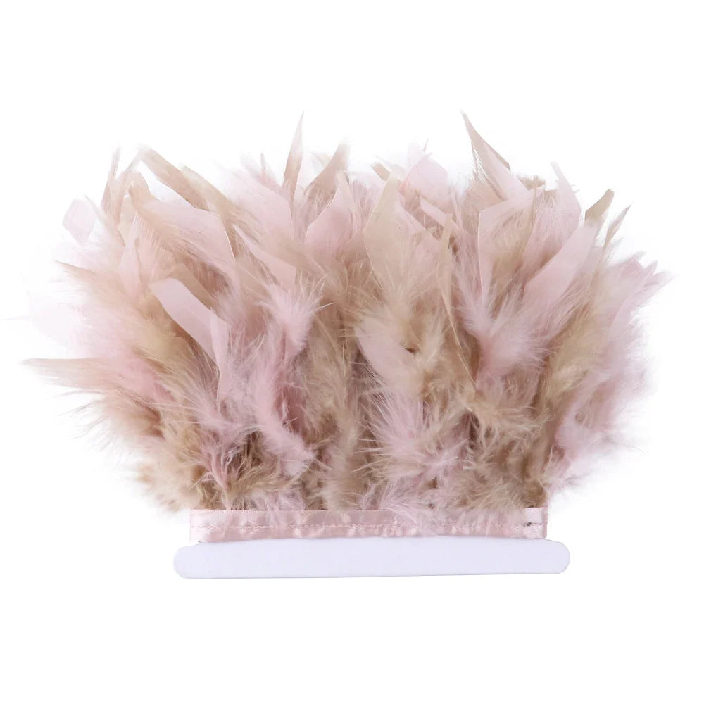 Fluffy Turkey Feathers Trim Ribbon Fringe