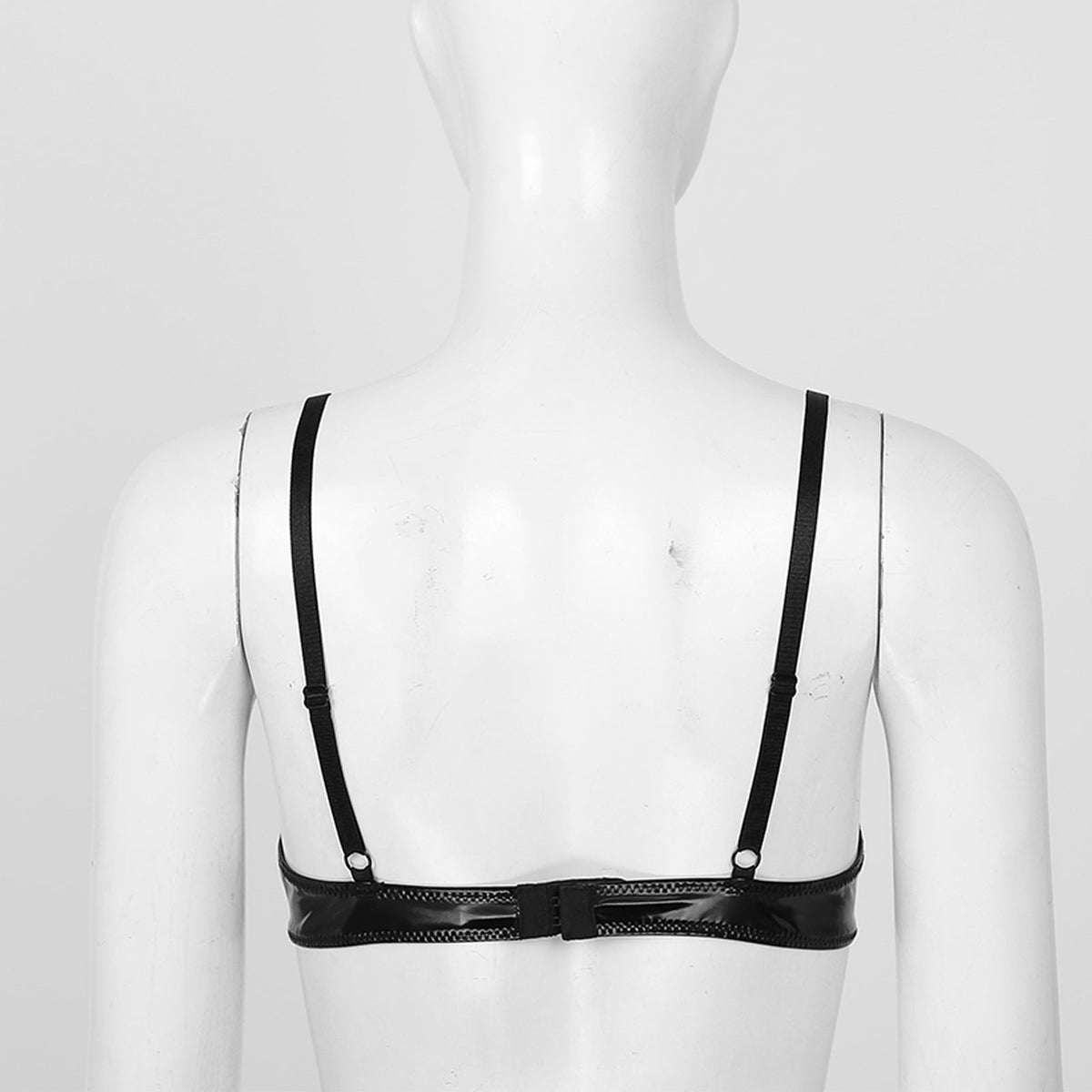 Patent Leather Underwired Open-Cup Bra