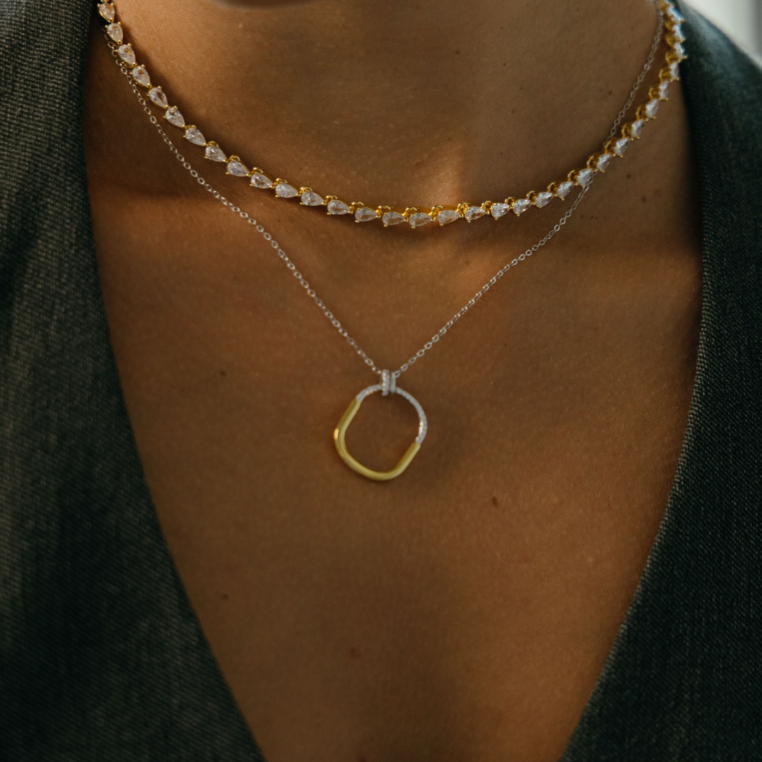 Two Tone Eternity Necklace