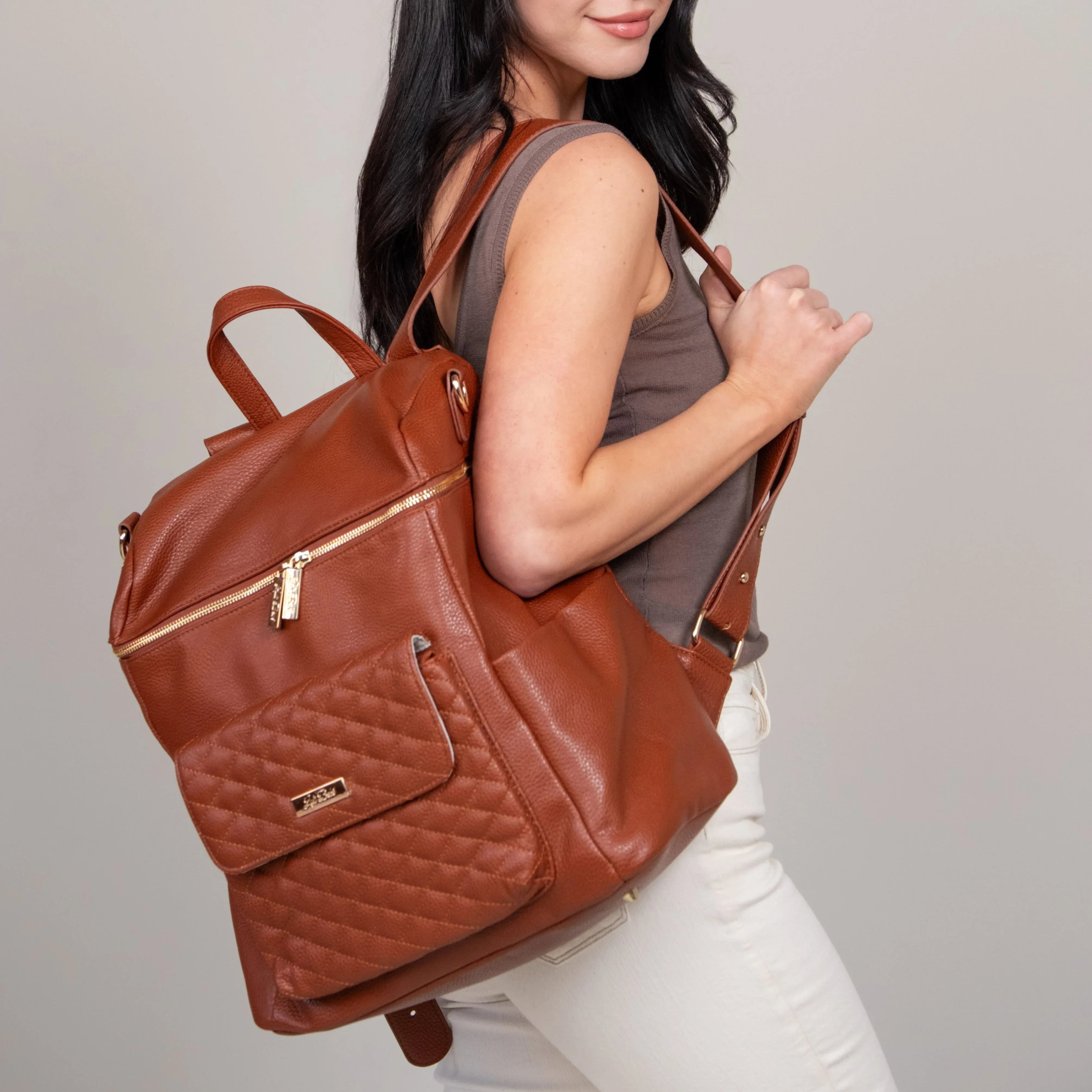 Signature Diaper Bag Caramel Luli Bebe