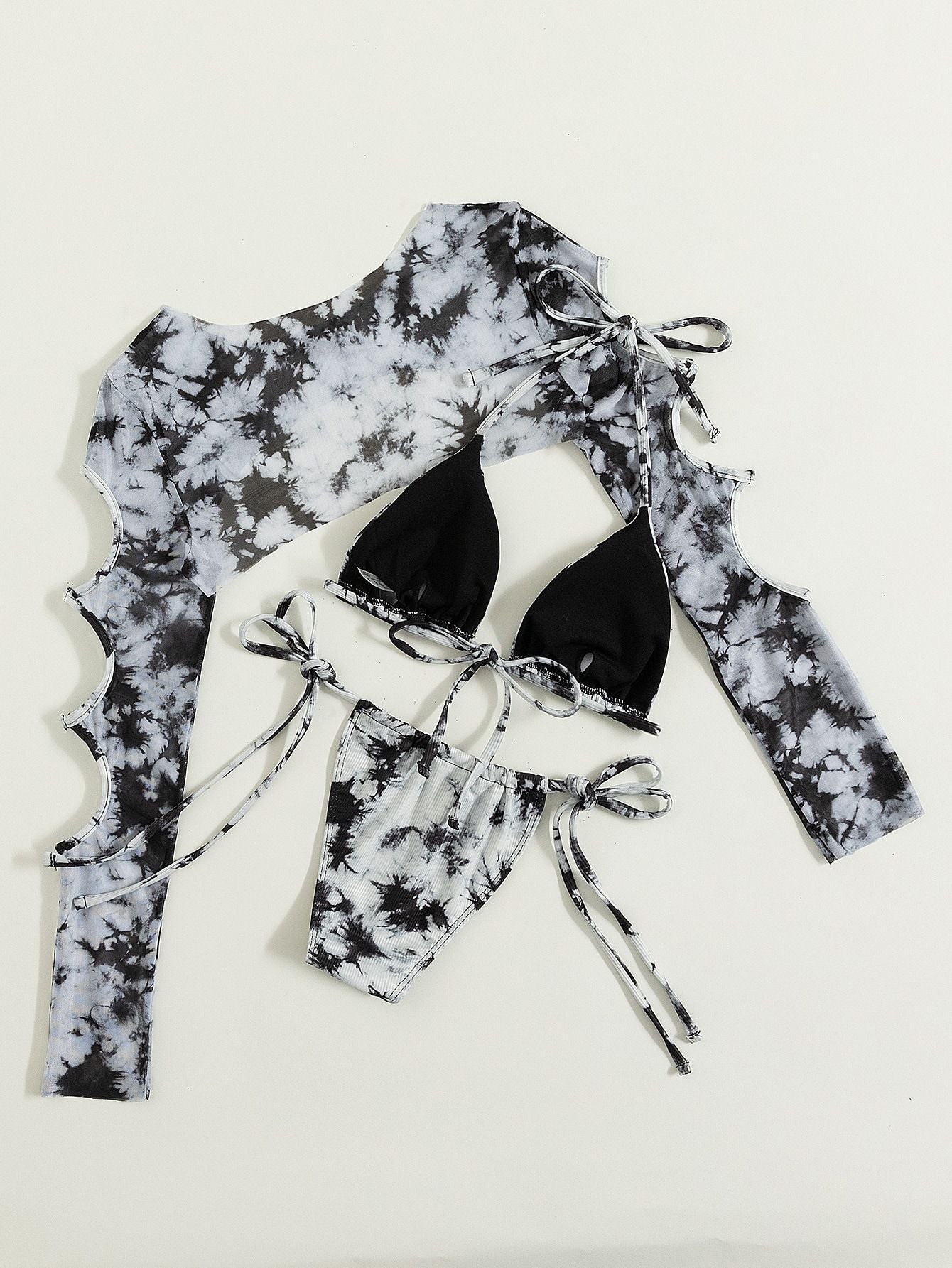 Swimwear Blooming Printed Bikini Lace-up Sexy Bikini Three Piece Two Piece Swimsuit Bella Mia