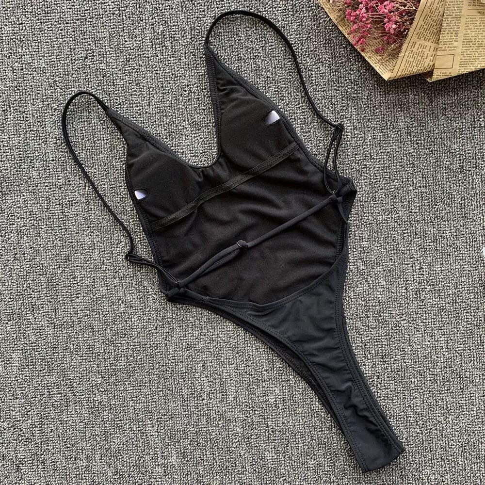 Fluorescent One-Piece Thong Swimsuit Luxlife Brands