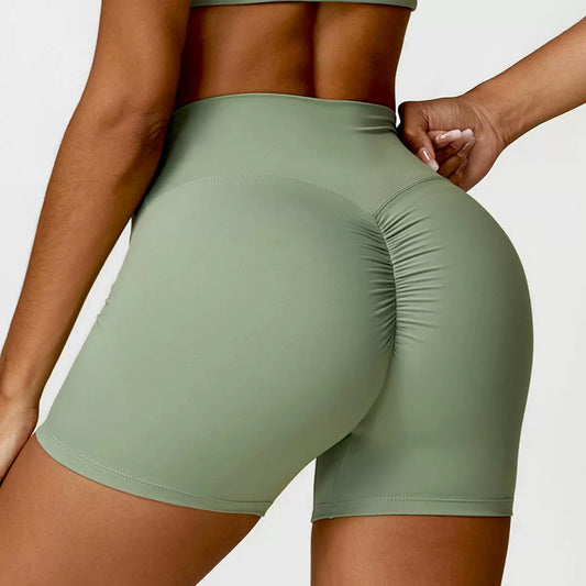 Fashion Brushed High Waist Yoga Shorts Belly Contracting Peach Hip Raise Running Fitness Pants Slim Fit Sports Shorts Shorts LUXLIFE BRANDS