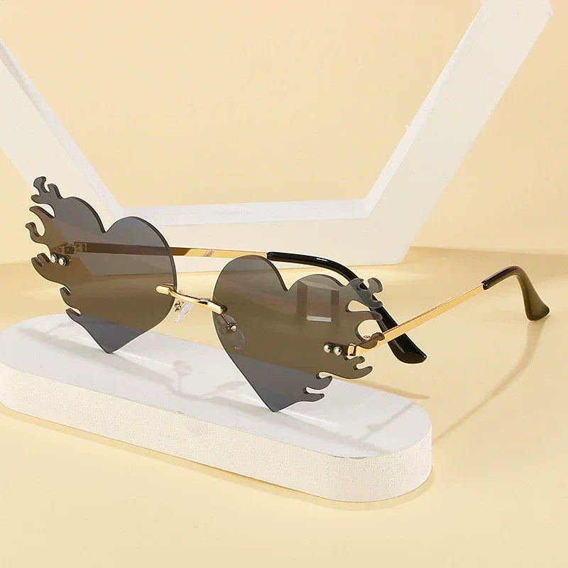 Frameless Heart Sunglasses Gradient Luxlife Brands