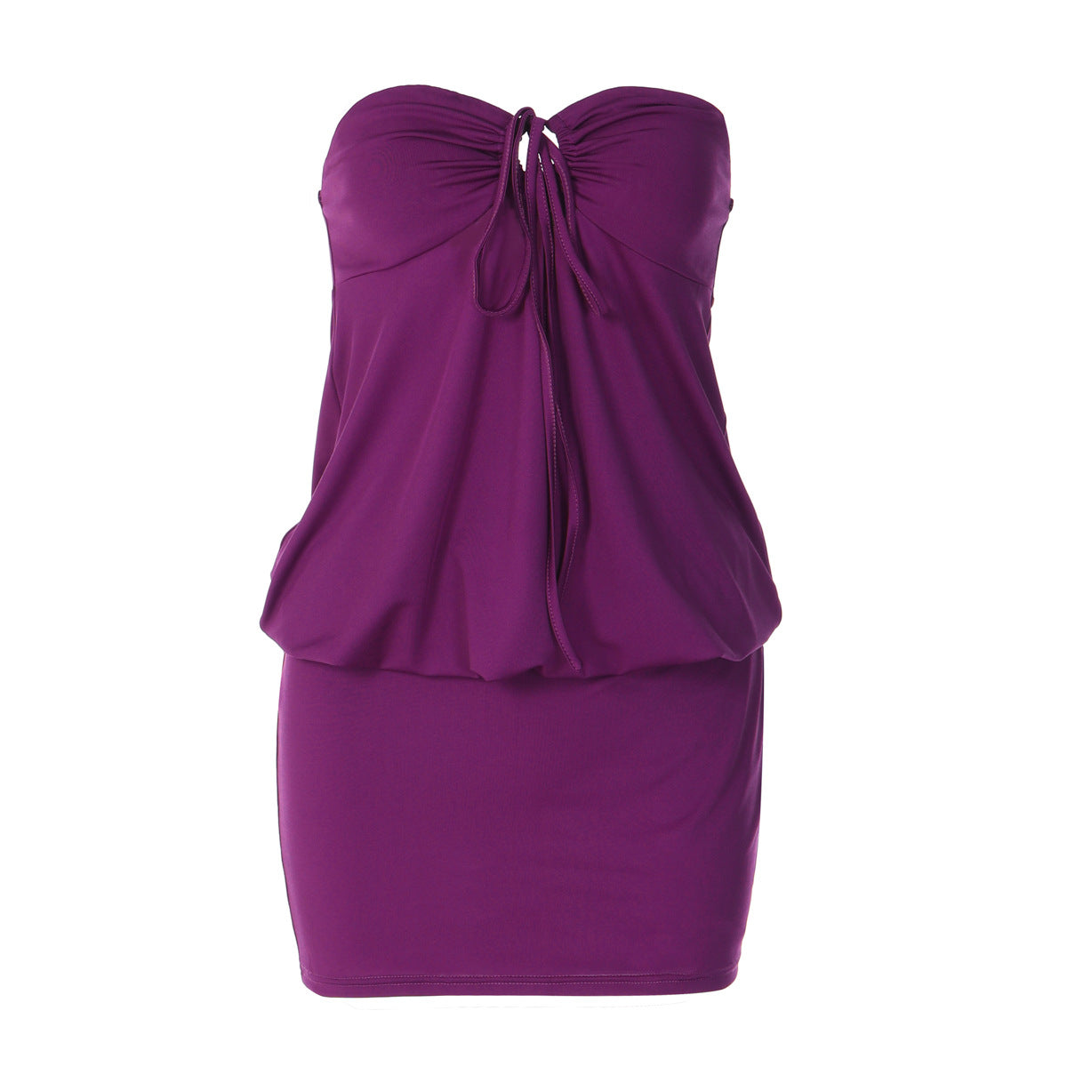 Sexy V neck Wrapped Chest Stitching Tied Loose Hollow Out Cutout Design Sheath Dress