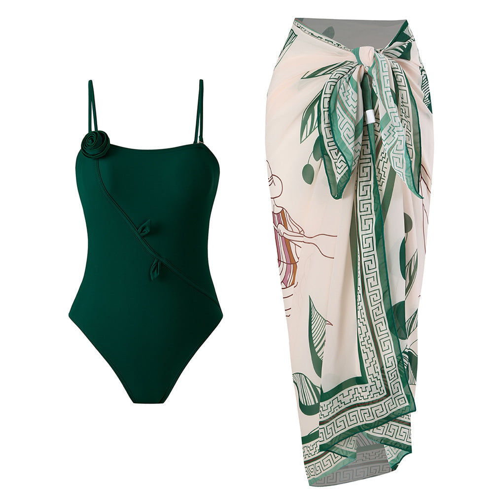 3D Three Dimensional Floral One Piece Swimsuit Women Sexy Dress Swimsuit Outfit Bella Mia