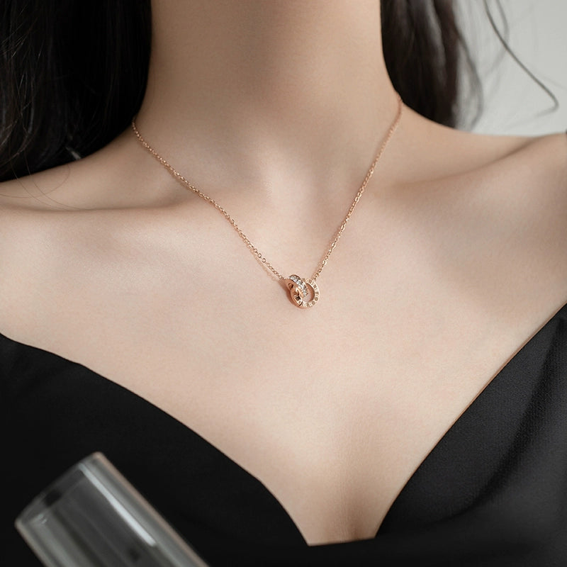 Fashion Ring Buckle Titanium Steel No Fading Girls Necklace Luxlife Brands