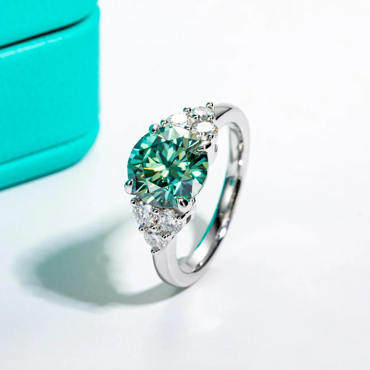 3ct Round Cut Moissanite Engagement Ring 18K Gold Plated Silver Luxlife Brands