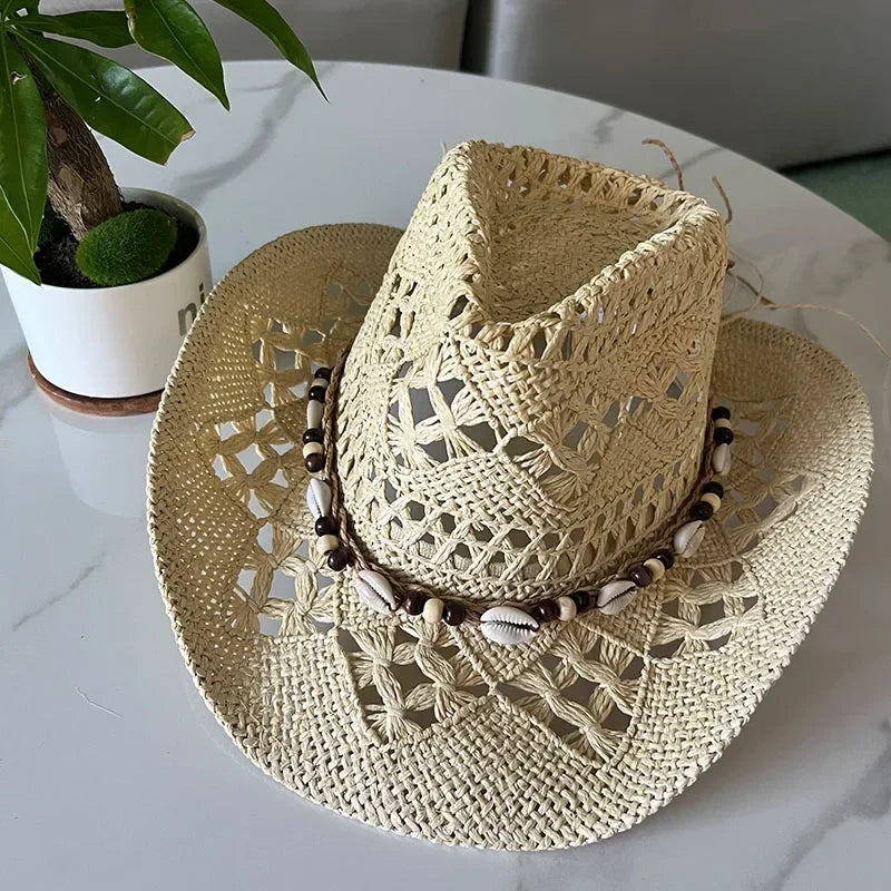 Vintage Boho Beach Straw Hat Luxlife Brands