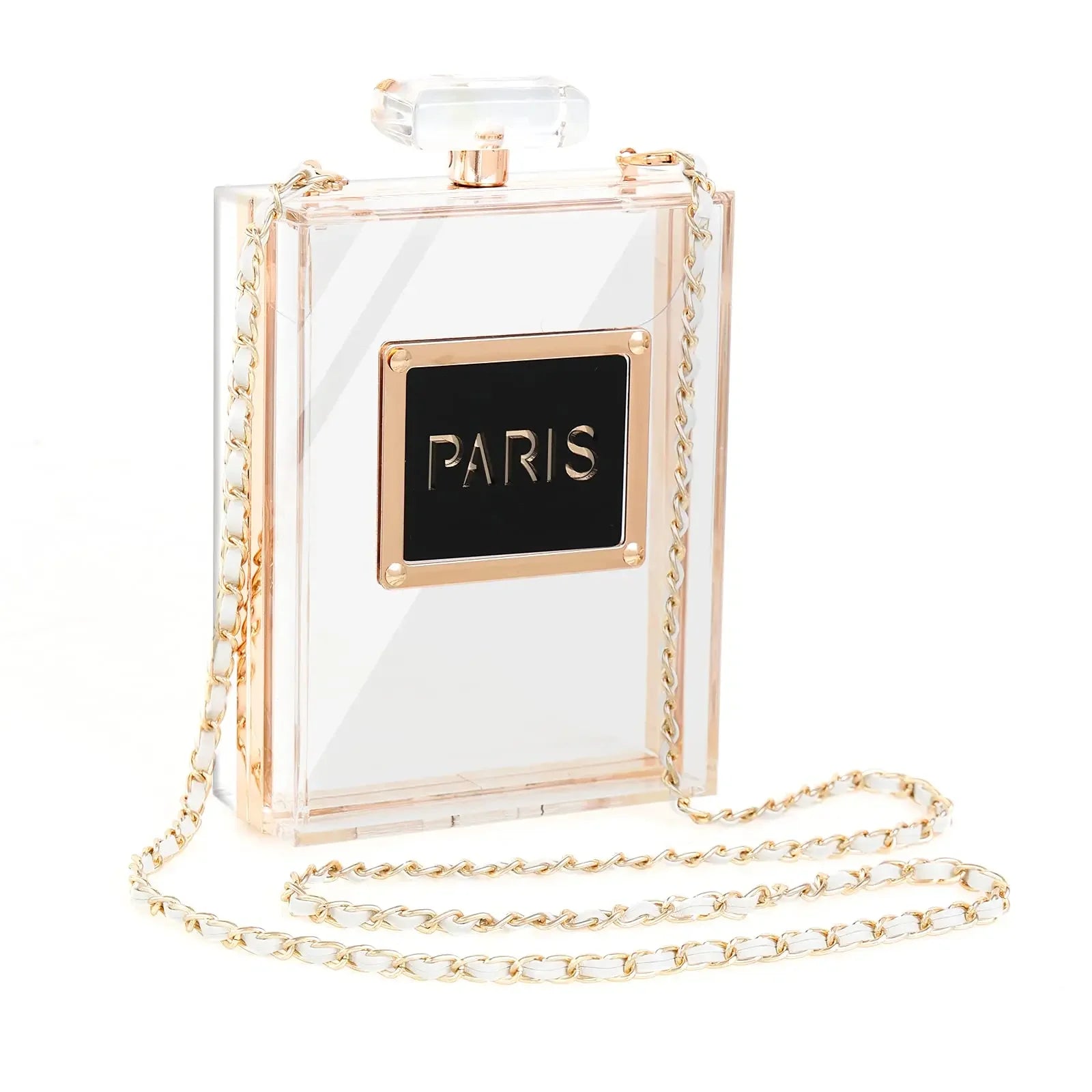 Acrylic Paris Perfume Shaped Crossbody Bag LUXLIFE BRANDS