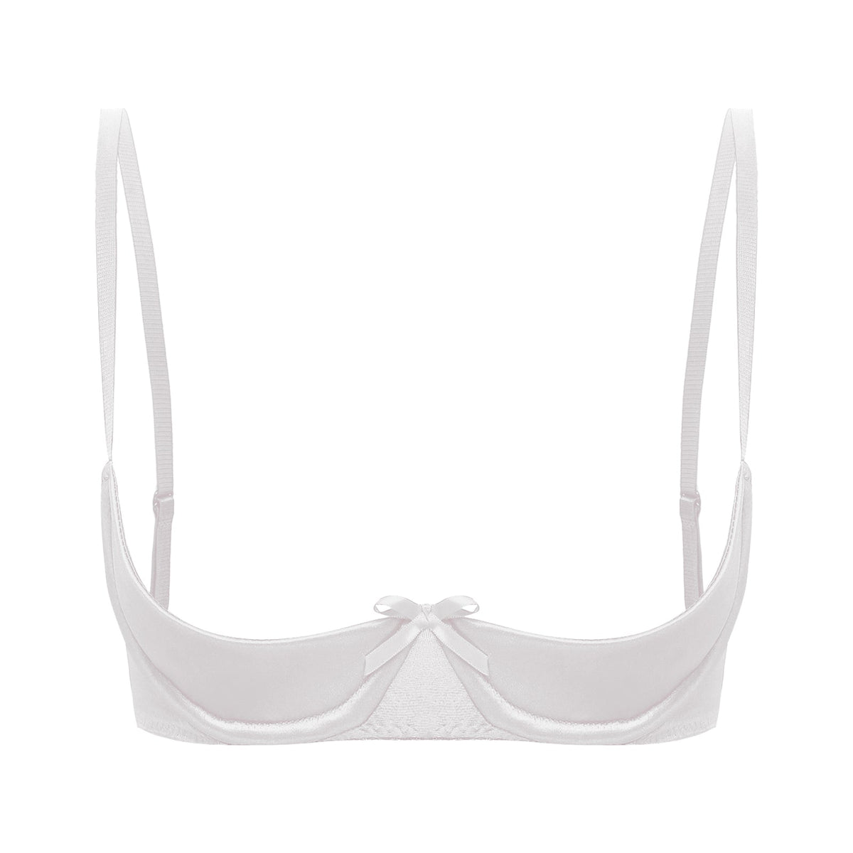 Satin Underwire Half-Cup Push-Up Bra