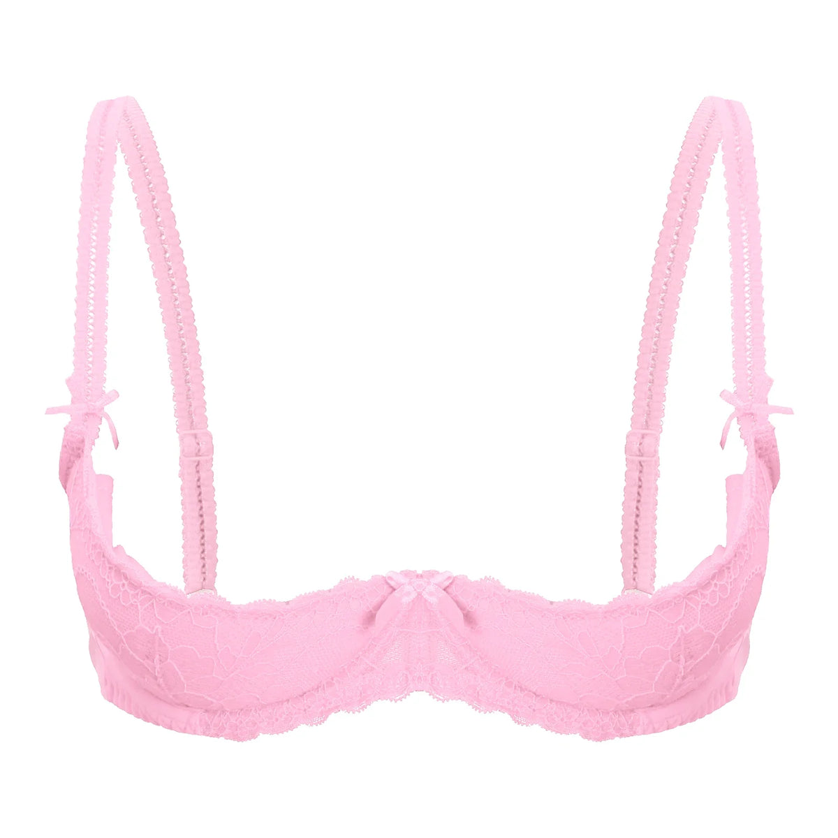 Lace Underwire Half-Cup Push-Up Bra