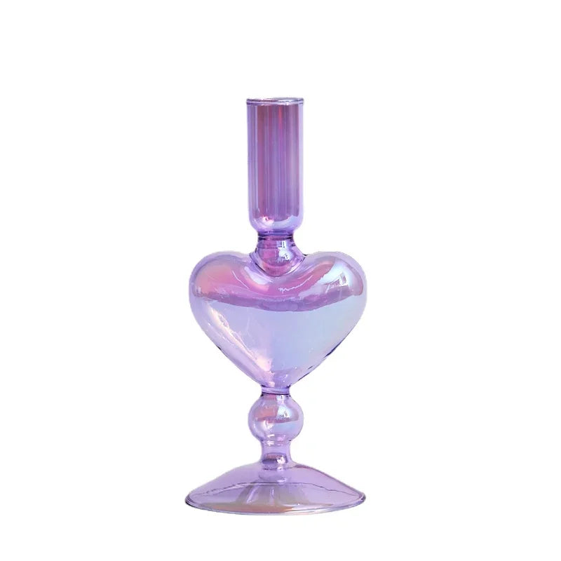 Floriddle Retro Candlesticks Taper Candle Holders Tall Candlesticks Decoration Party Glass Vase Home Decor Wedding Decoration Luxlife Brands