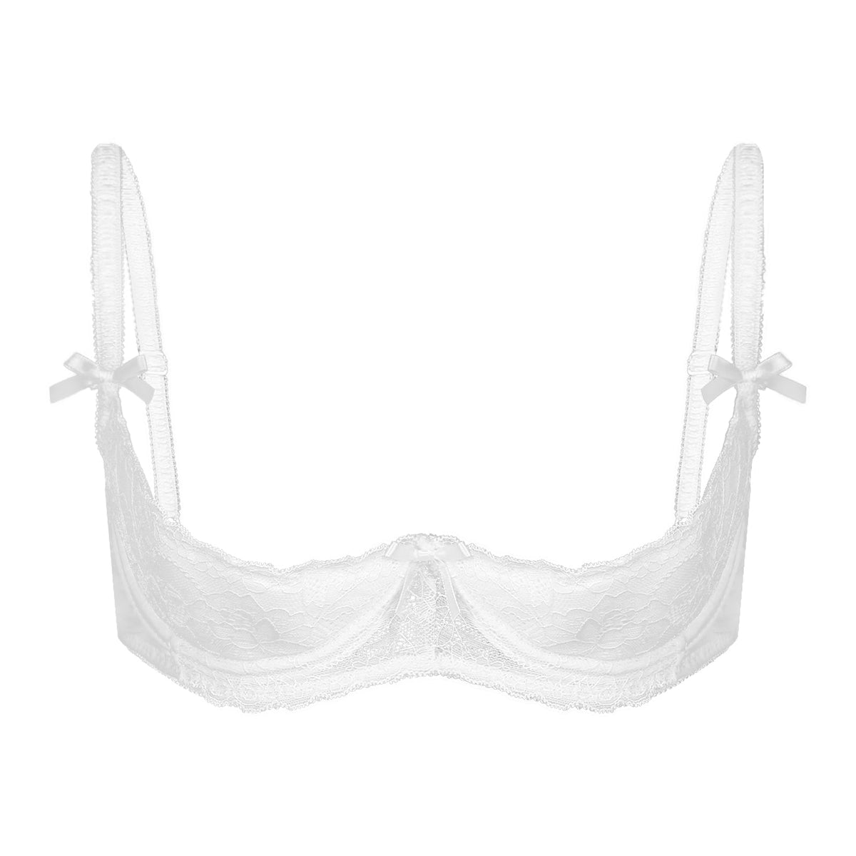 Lace Underwire Half-Cup Push-Up Bra