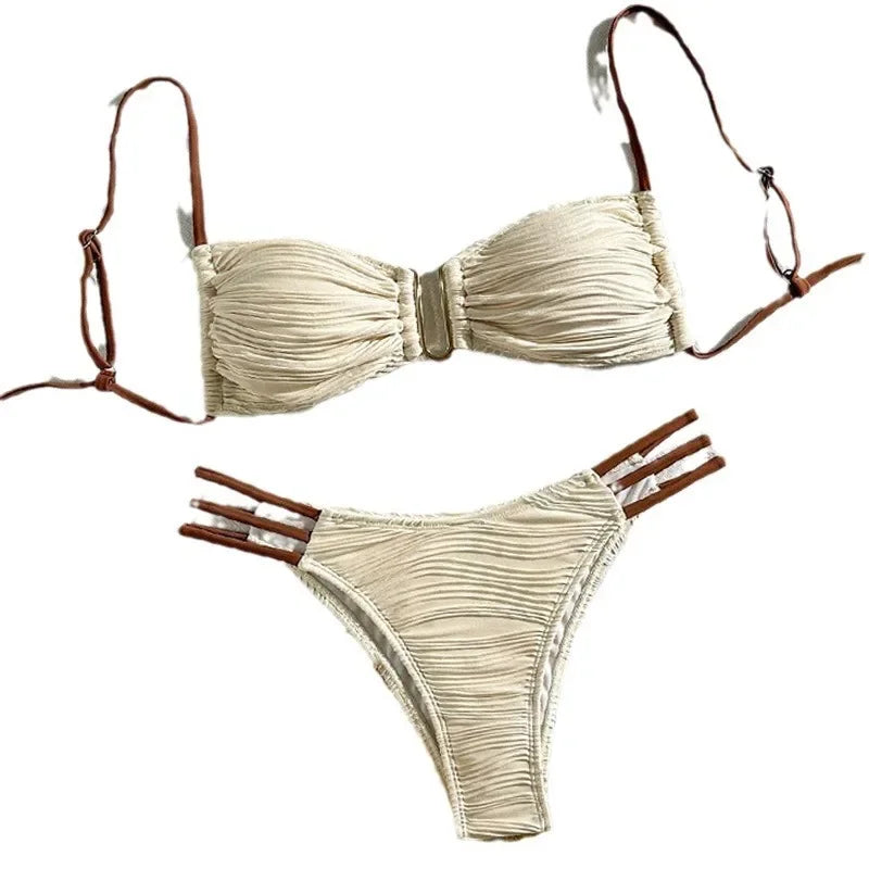 Italia Textured Low Rise Bikini Luxlife Brands