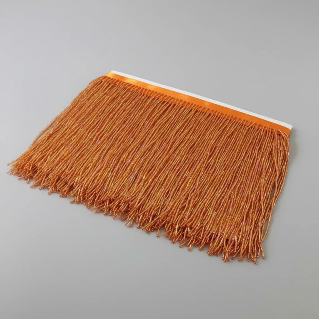 Long Glass Rhinestone Beaded Fringe Trim