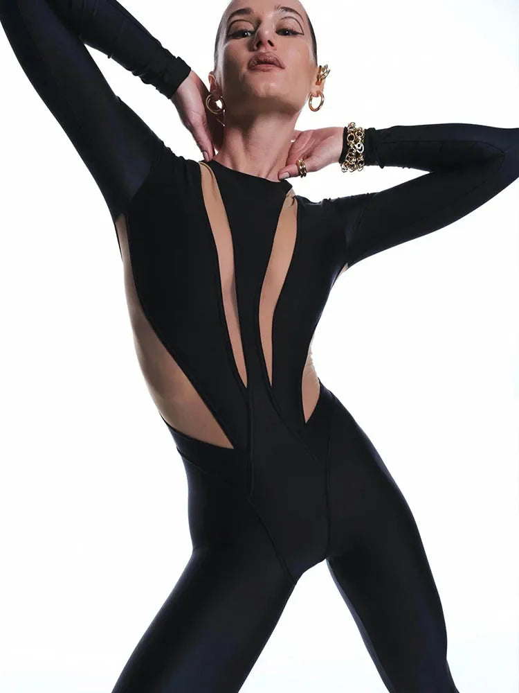 Mateo Black Skinny Jumpsuit LUXLIFE BRANDS