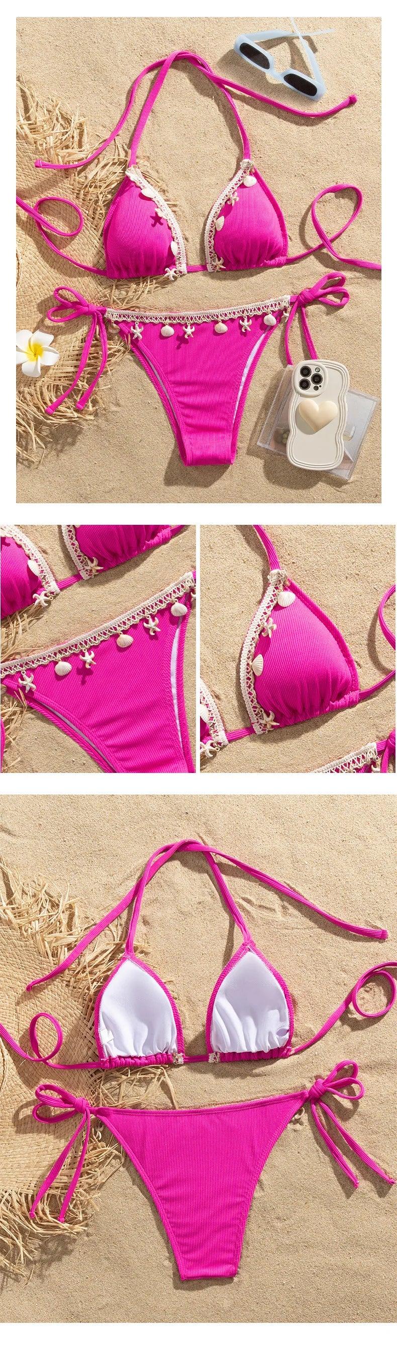Sexy White Bikinis Women's Swimwear Female Swimsuit For Swimming Wear Bathing Suits Brazilian Bikini Set Beachwear Pool Bather Luxlife Brands