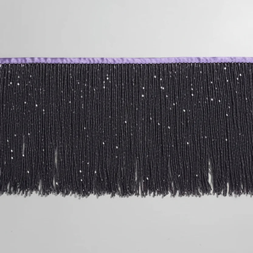 Long Glass Rhinestone Beaded Fringe Trim