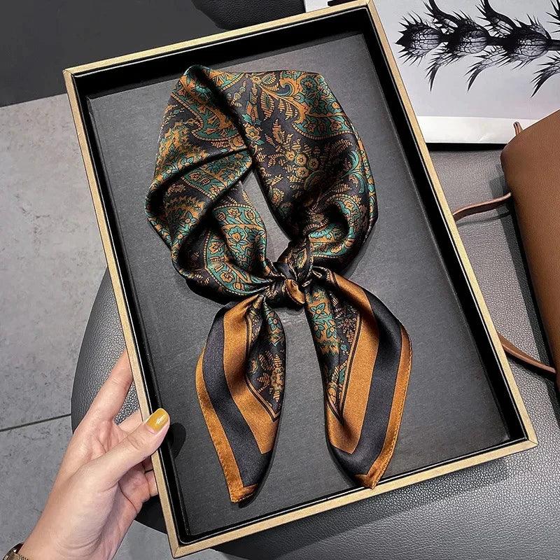 Fashion Luxury Brand 70cm Silk Square Scarf Women Satin Neck Tie Female Hair Bandana Headkerchief Shawl Wrap Hijab Echarpe Luxlife Brands