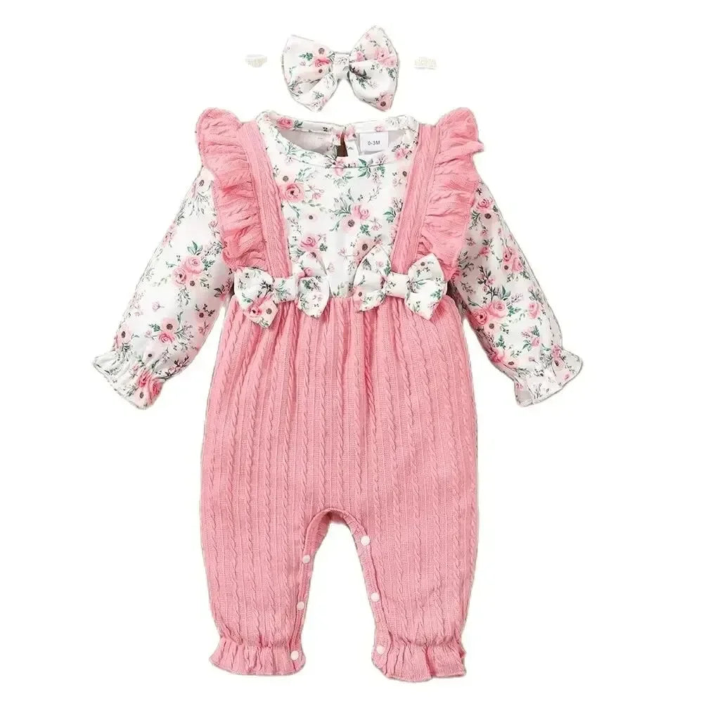 LUXBABY Girls 0-18 Months Floral Long Sleeve Outfit Luxlife Brands