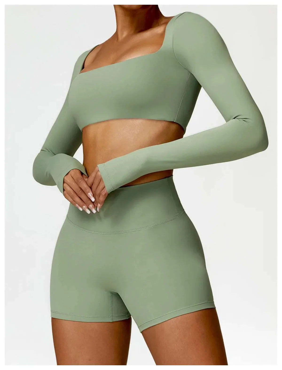 New Long sleeve Shirt Sports Set Women Fitness Tights Yoga Set Crop Top Running High Waist Gym Set Womens Outfits Yoga Clothing