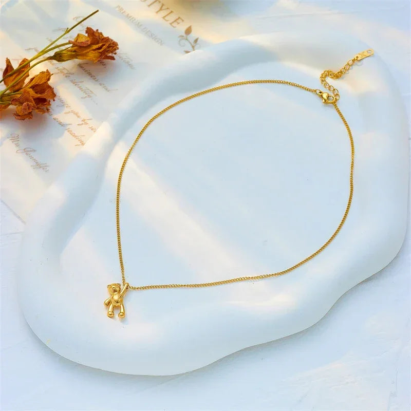 Fashion SS Bear Pendant Necklace LUXLIFE BRANDS