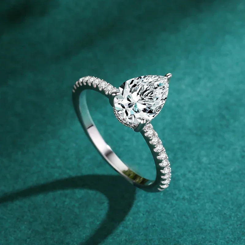 LUX Water Droplet 5A Cubic Zirconia 925 SS Ring Luxlife Brands
