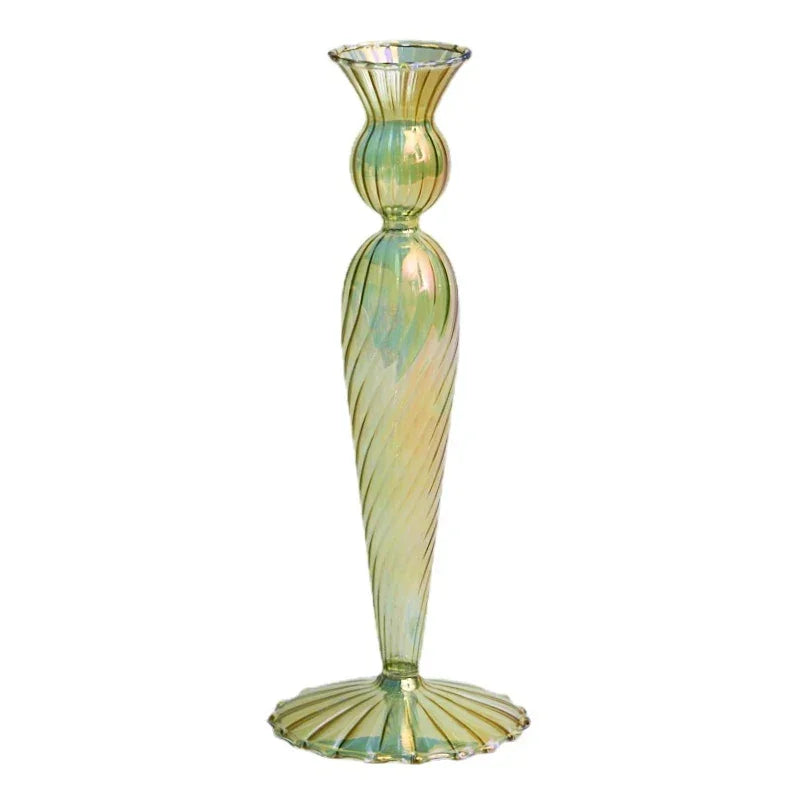 Floriddle Retro Candlesticks Taper Candle Holders Tall Candlesticks Decoration Party Glass Vase Home Decor Wedding Decoration Luxlife Brands
