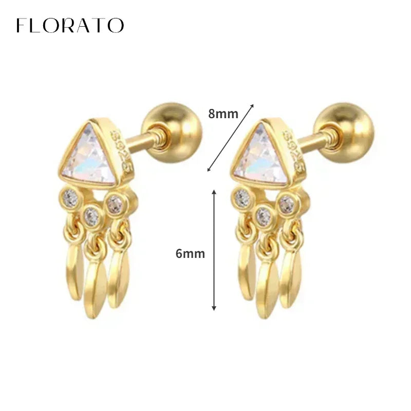 Luxury white crystal zircon earrings 925 sterling silver ear needles Hoop gold earrings For women Fashion Luxury Wedding Jewelry Luxlife Brands