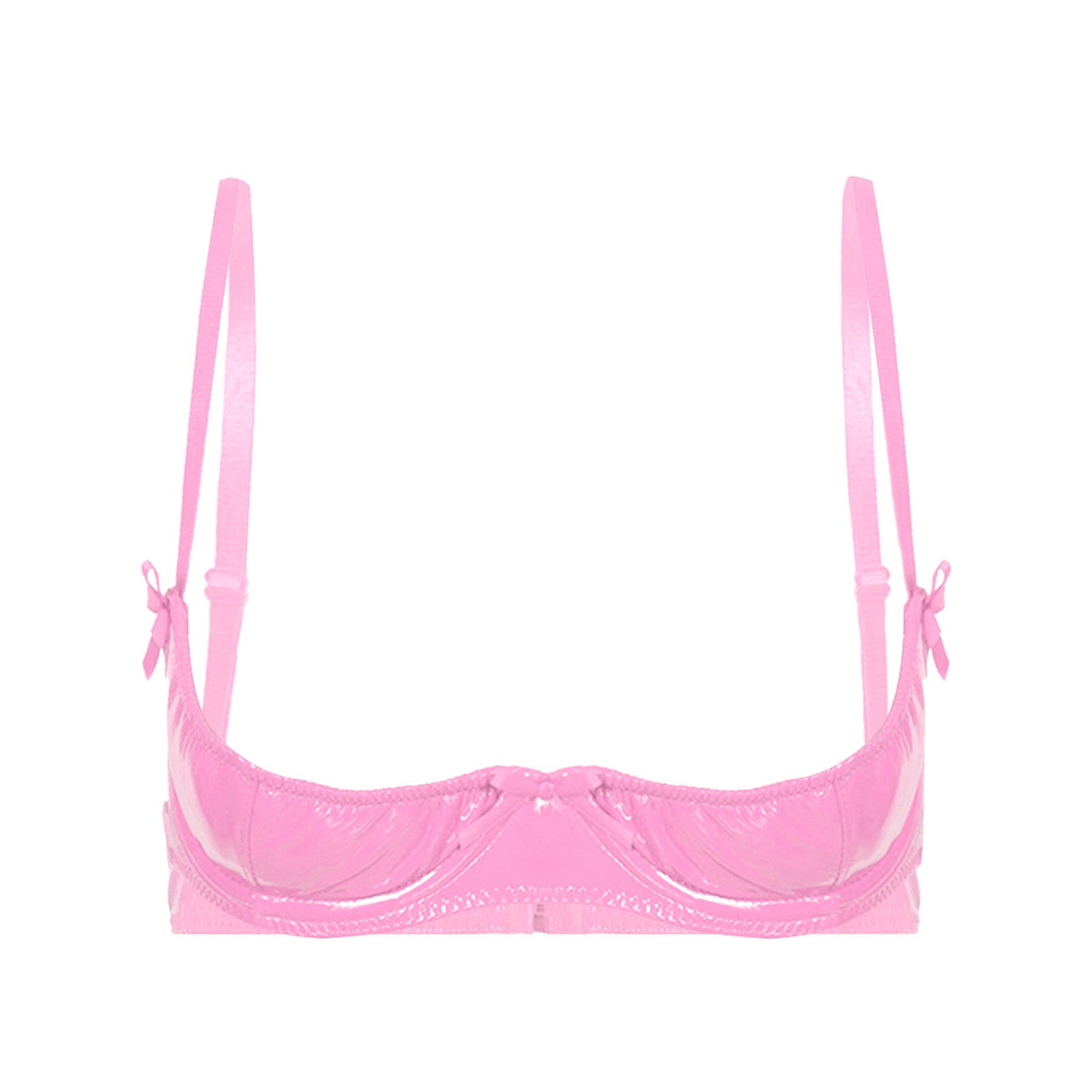 Patent Leather Underwired Open-Cup Bra