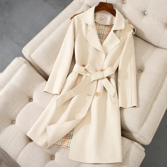2024 Autumn/Winter Women's Clothing Trench Long Suede Jacket Korean Version Long-sleeved Fashion Temperament Popular Trend Coat LUXLIFE BRANDS