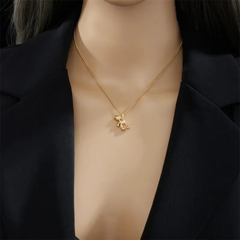 Fashion SS Bear Pendant Necklace LUXLIFE BRANDS