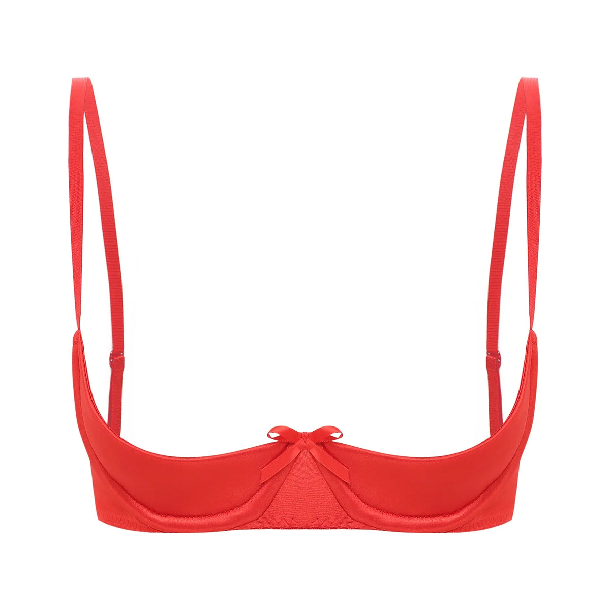 Satin Underwire Half-Cup Push-Up Bra