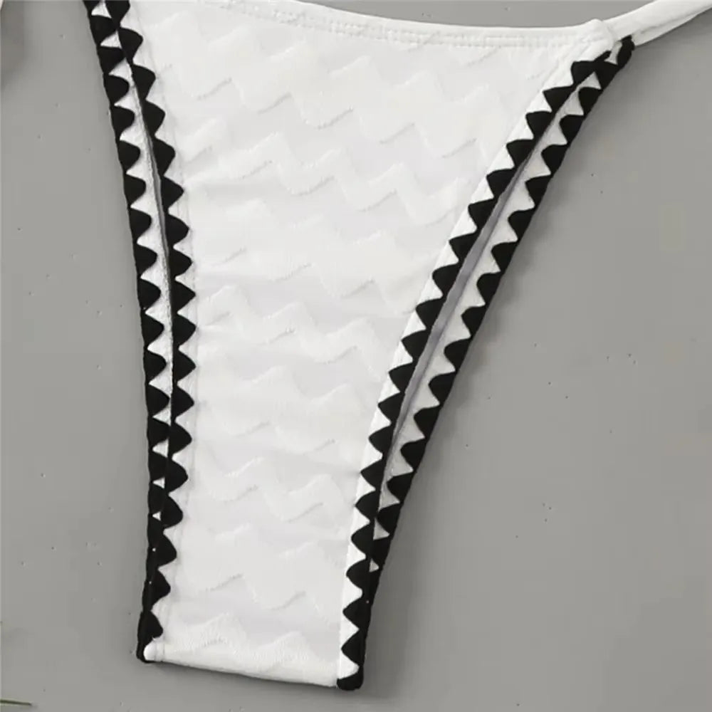 Sexy White Backless Swimwear Women 2024 One Piece Swimsuit Hollow Out Monokini Bathing Suit String Halter Swimming Wear Bather Luxlife Brands