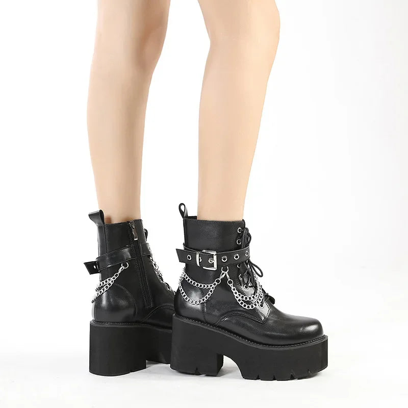 Trendy Platform Combat Boots LUXLIFE BRANDS