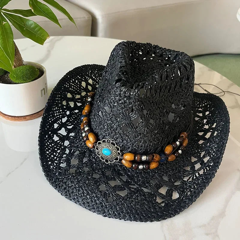 Vintage Boho Beach Straw Hat Luxlife Brands