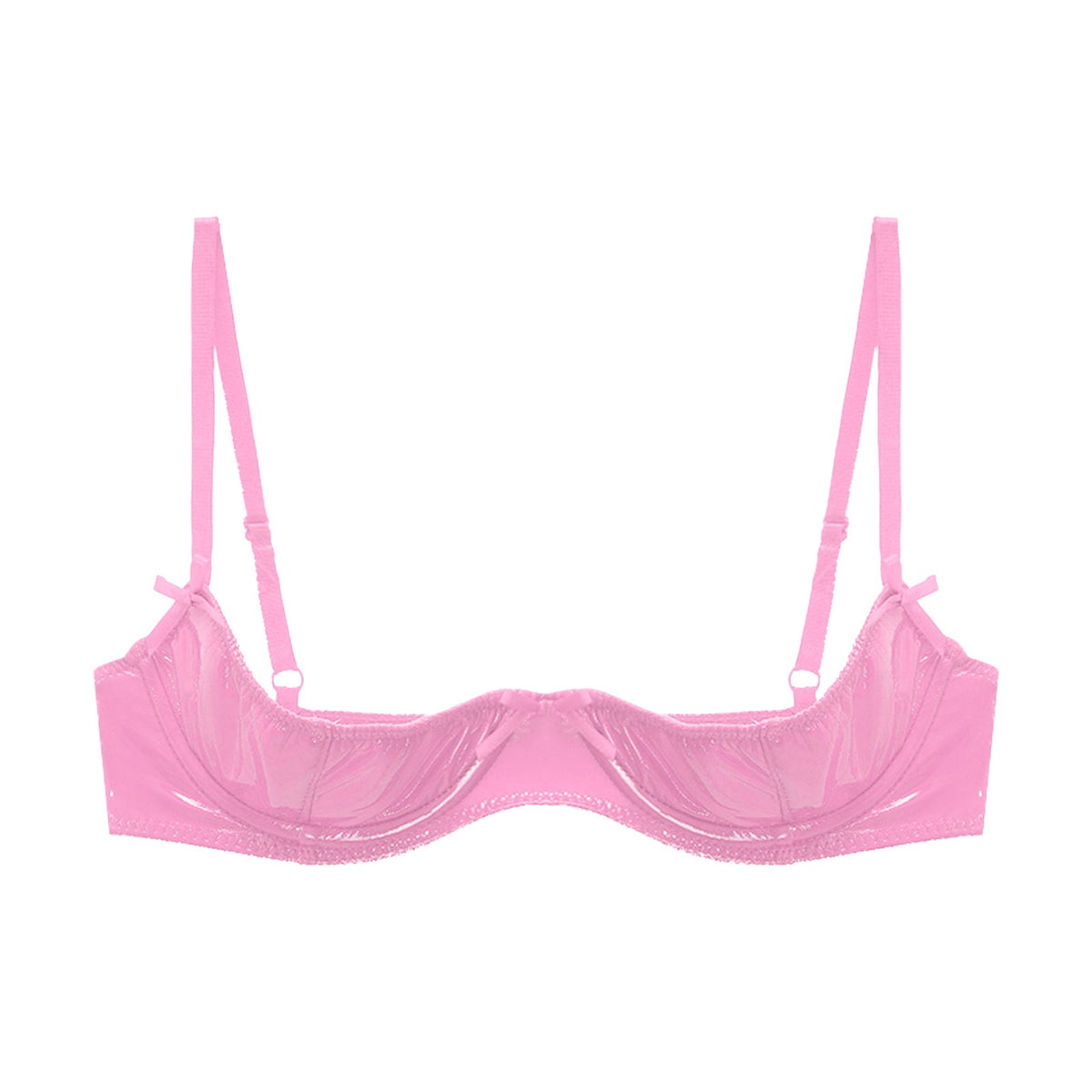 Patent Leather Underwired Open-Cup Bra