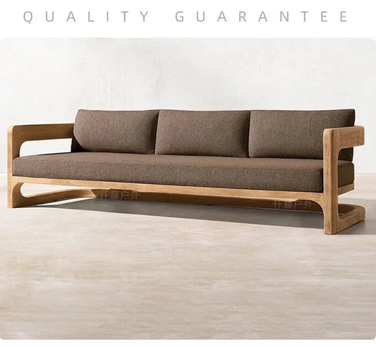 Outdoor leisure teak garden sofa combination teak balcony Nordic outdoor vintage log furniture