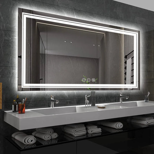 LED Dimmable Backlit Overaized Mirror With Anti-Fog LUXLIFE BRANDS