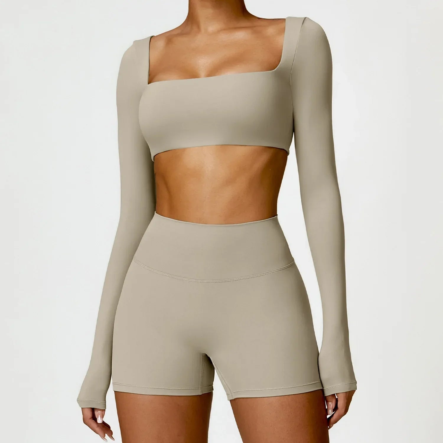 2PCS Yoga Set Women Gym Long Sleeve Sports Suits Fitness Bra Crop Top Workout Clothes Female Athletic Wear Legging Sportswear Luxlife Brands