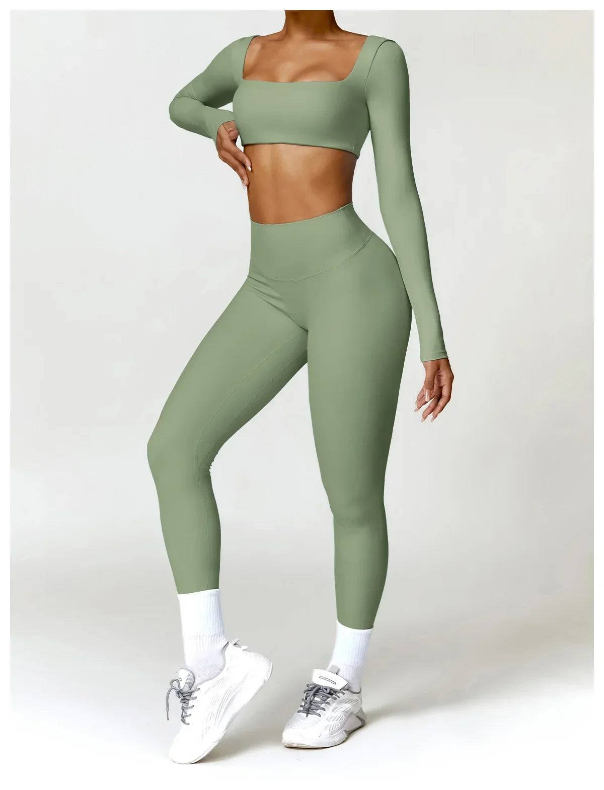 New Long sleeve Shirt Sports Set Women Fitness Tights Yoga Set Crop Top Running High Waist Gym Set Womens Outfits Yoga Clothing Luxlife Brands