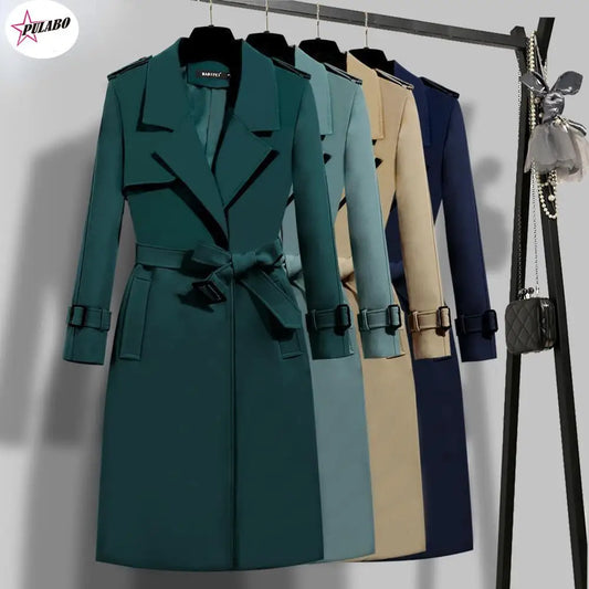 PULABO Spring y2k Women's Windbreaker Fashion Leisure Overcoat Female Retro Jackets and Loose Trench Coat Are Popular Korea LUXLIFE BRANDS