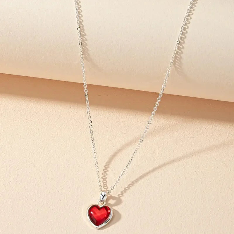 Carnelian Crystal Heart Necklace Raw Stone Healing Crystals Dainty Heart Gemstone Pendant Necklace Anniversary Birthday Gift - LUXLIFE BRANDS
