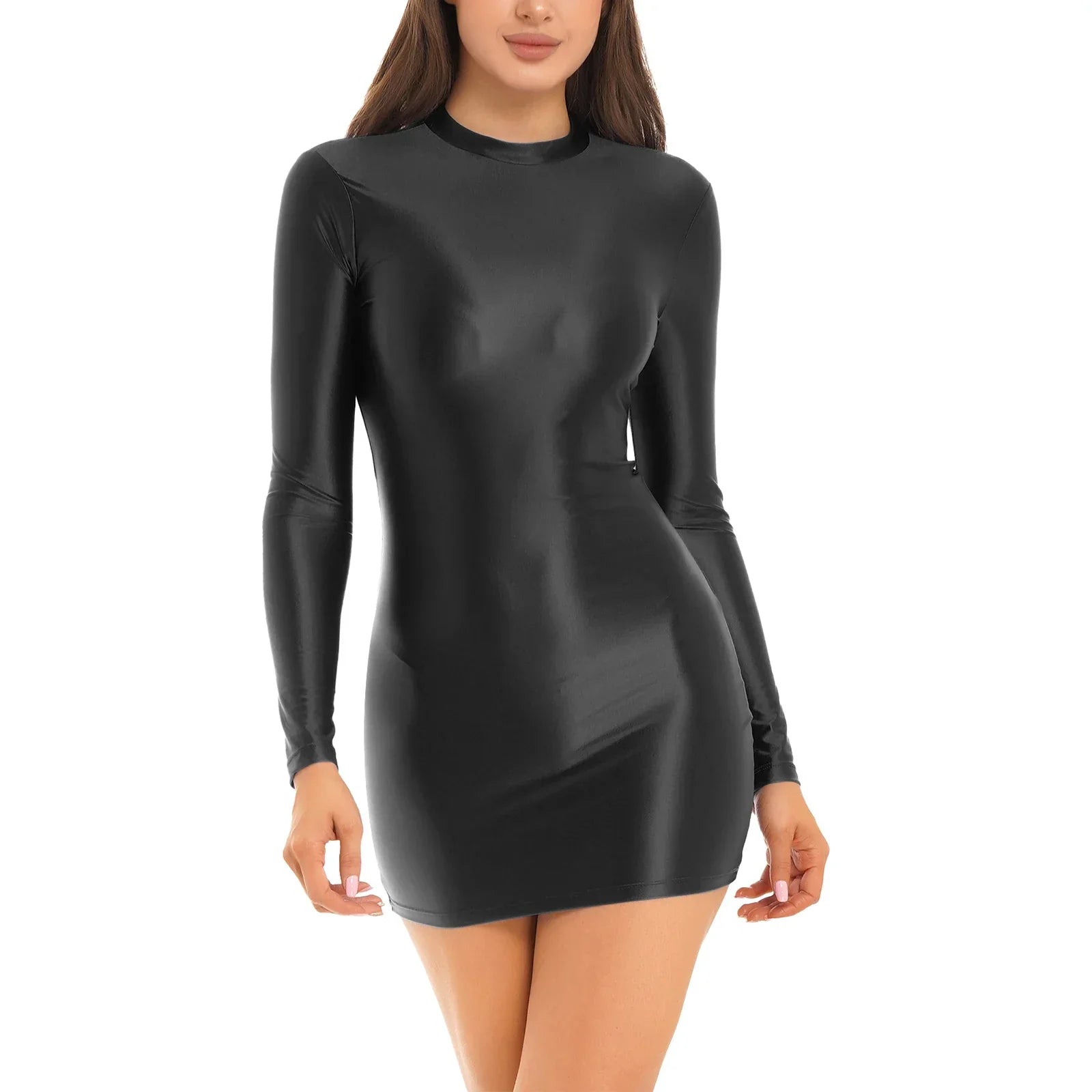 LUX Shiny Stretch Bodycon Dress Luxlife Brands