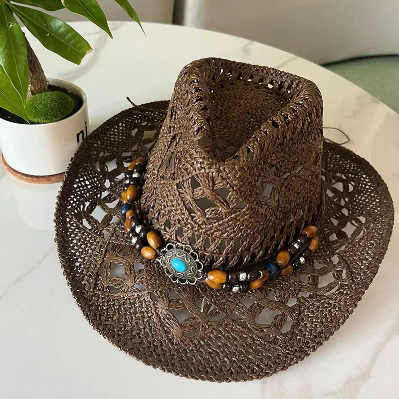 Vintage Boho Beach Straw Hat Luxlife Brands