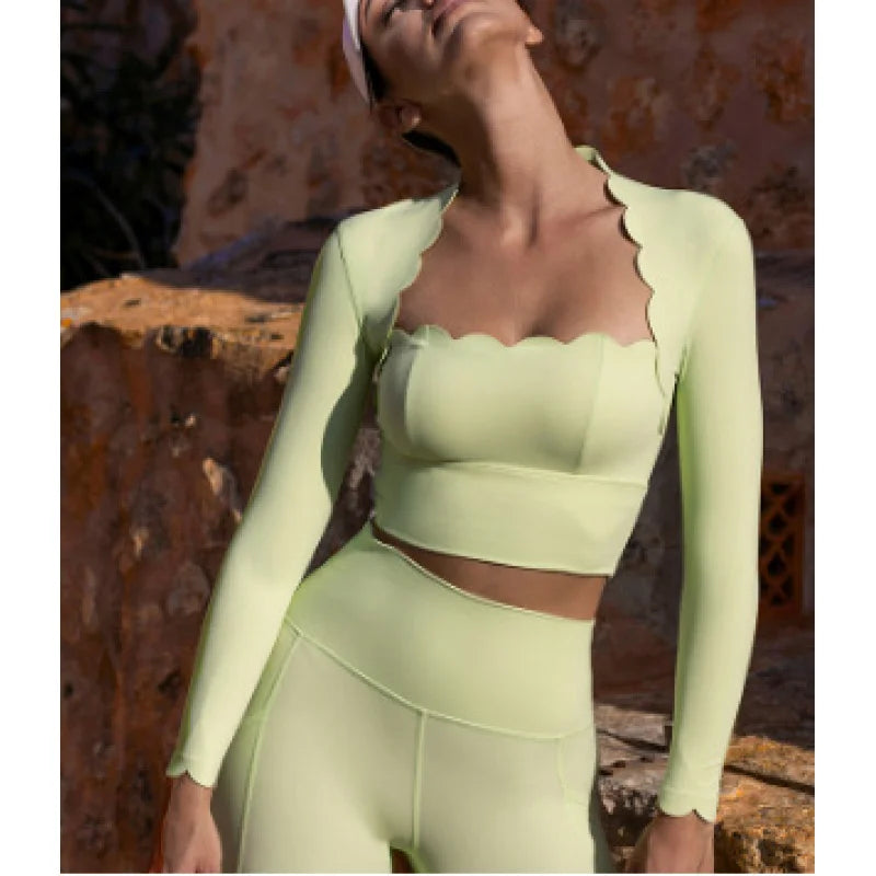 Black Square Neck Tight High Elastic Skinny Yoga Sports Long Sleeves Fashion Compression Pants Fitness Leggings Workout Tights Luxlife Brands