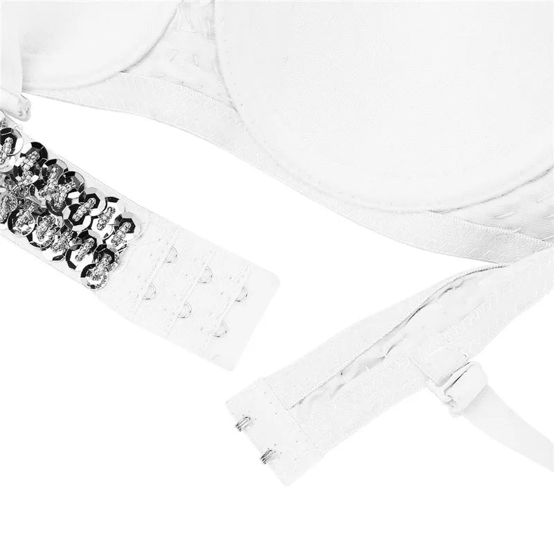 The Stardust Prism Sirena – Sequined & Looped Beading Padded Push-Up Bra Top